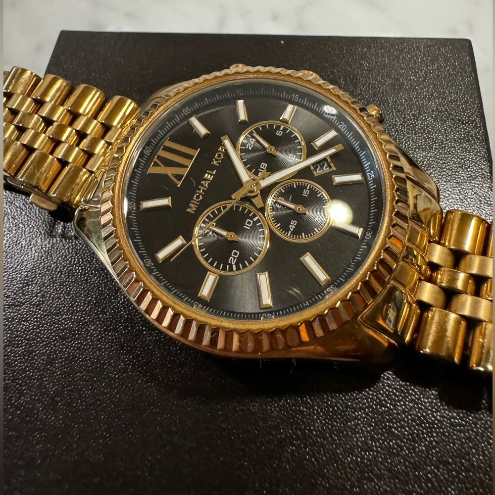 Men's Chronograph Lexington Gold-Tone Stainless Steel Bracelet Watch 45mm